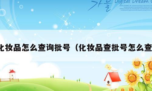 化妆品怎么查询批号（化妆品查批号怎么查）