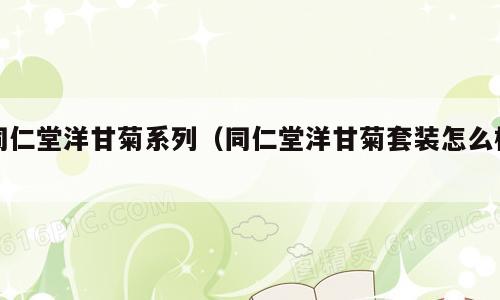 同仁堂洋甘菊系列（同仁堂洋甘菊套装怎么样）