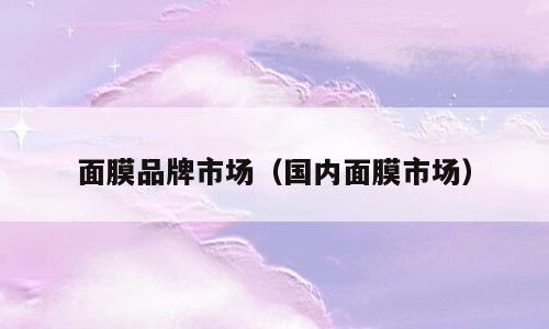 面膜品牌市场（国内面膜市场）
