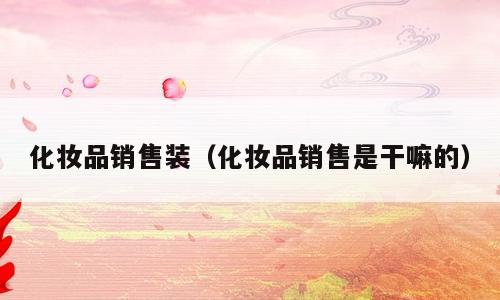 化妆品销售装（化妆品销售是干嘛的）