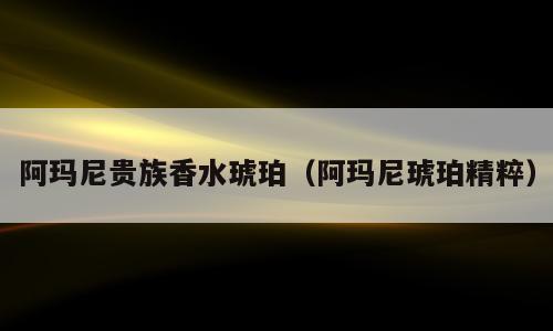 阿玛尼贵族香水琥珀（阿玛尼琥珀精粹）