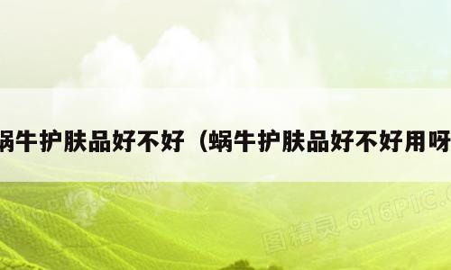 蜗牛护肤品好不好（蜗牛护肤品好不好用呀）