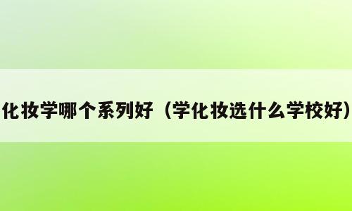 化妆学哪个系列好（学化妆选什么学校好）