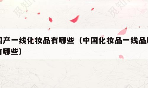 国产一线化妆品有哪些（中国化妆品一线品牌有哪些）