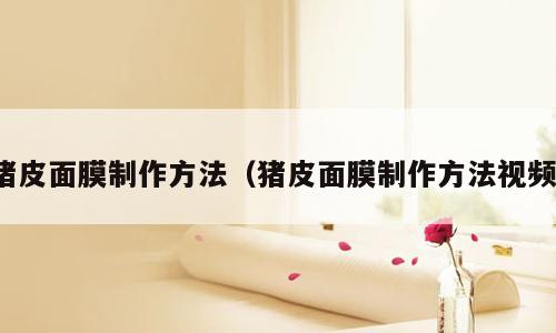 猪皮面膜制作方法（猪皮面膜制作方法视频）