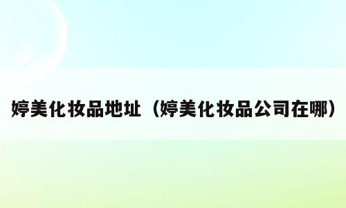 婷美化妆品地址（婷美化妆品公司在哪）