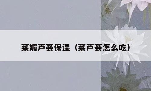 菜媚芦荟保湿（菜芦荟怎么吃）