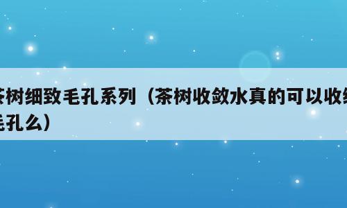 茶树细致毛孔系列（茶树收敛水真的可以收缩毛孔么）