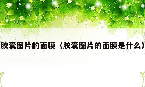胶囊图片的面膜（胶囊图片的面膜是什么）