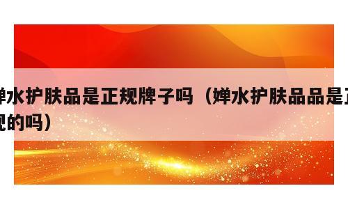 婵水护肤品是正规牌子吗（婵水护肤品品是正规的吗）