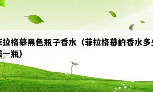 菲拉格慕黑色瓶子香水（菲拉格慕的香水多少钱一瓶）