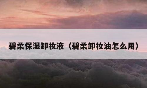 碧柔保湿卸妆液（碧柔卸妆油怎么用）