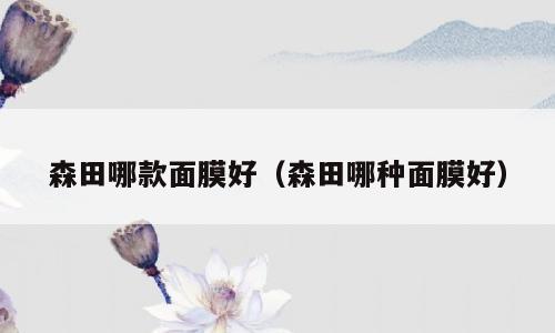 森田哪款面膜好（森田哪种面膜好）
