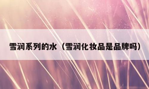 雪润系列的水（雪润化妆品是品牌吗）