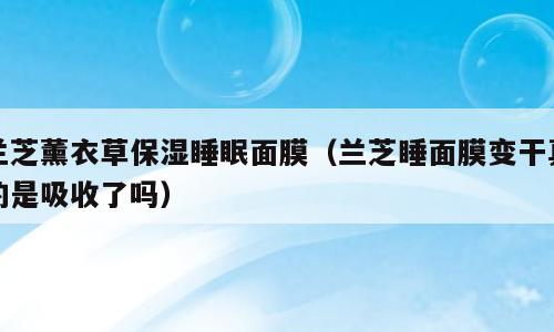 兰芝薰衣草保湿睡眠面膜（兰芝睡面膜变干真的是吸收了吗）