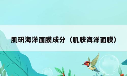 肌研海洋面膜成分（肌肤海洋面膜）